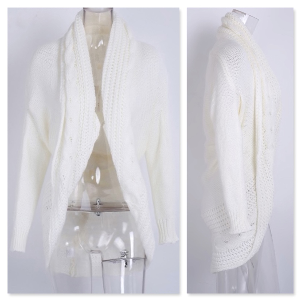 Cocoon Cable Knit Open Cardigan - Picture 8 of 8